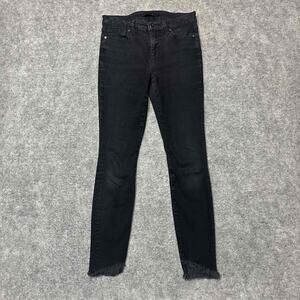 Joe's Womens Frayed Hem Ankle Skinny‎ Jeans Size 27 Black Dark Wash Denim